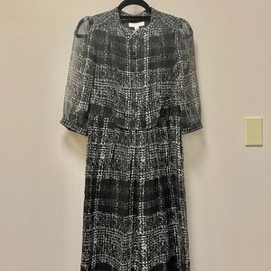 Black & White Burberry Silk Dress